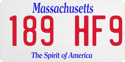 MA license plate 189HF9