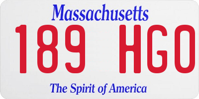 MA license plate 189HG0
