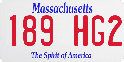 MA license plate 189HG2