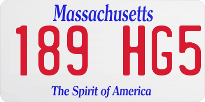 MA license plate 189HG5