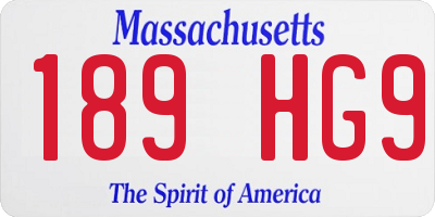 MA license plate 189HG9