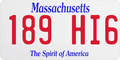 MA license plate 189HI6