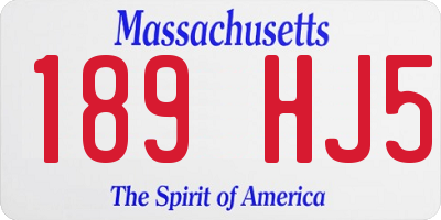 MA license plate 189HJ5