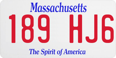 MA license plate 189HJ6