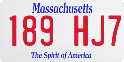 MA license plate 189HJ7