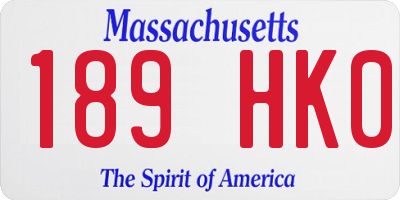 MA license plate 189HK0