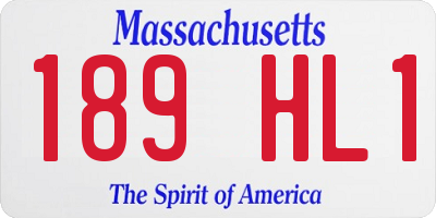 MA license plate 189HL1