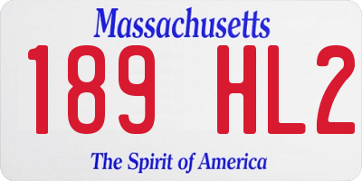 MA license plate 189HL2