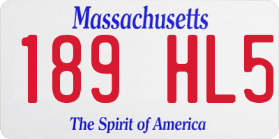 MA license plate 189HL5