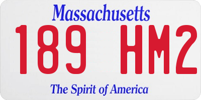 MA license plate 189HM2