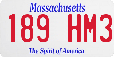 MA license plate 189HM3