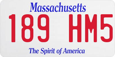 MA license plate 189HM5