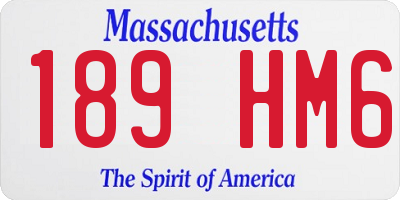 MA license plate 189HM6