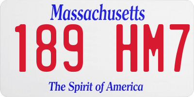 MA license plate 189HM7