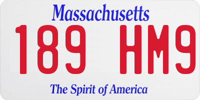 MA license plate 189HM9