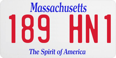 MA license plate 189HN1