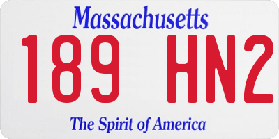MA license plate 189HN2