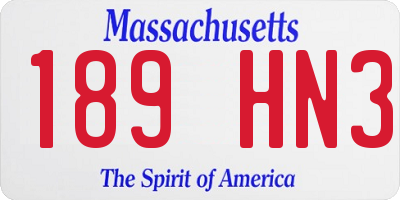MA license plate 189HN3