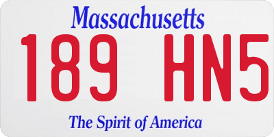 MA license plate 189HN5