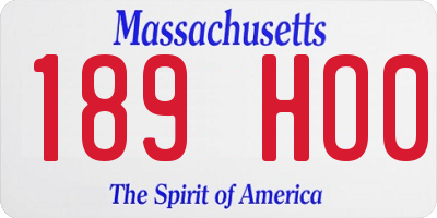 MA license plate 189HO0