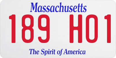 MA license plate 189HO1