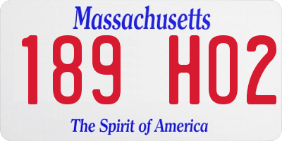 MA license plate 189HO2
