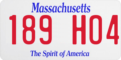 MA license plate 189HO4