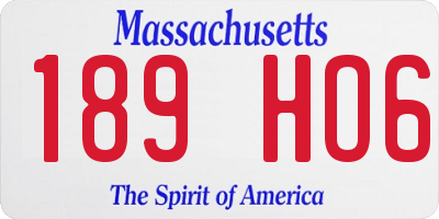 MA license plate 189HO6