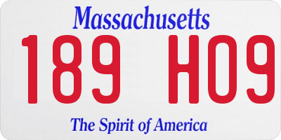 MA license plate 189HO9
