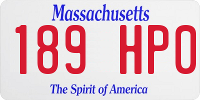 MA license plate 189HP0