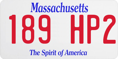 MA license plate 189HP2