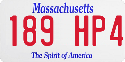 MA license plate 189HP4