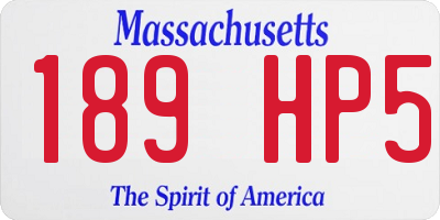 MA license plate 189HP5