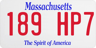 MA license plate 189HP7
