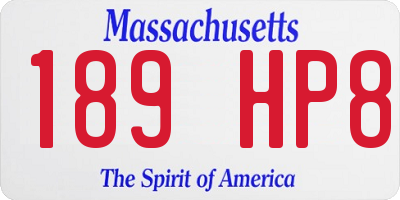 MA license plate 189HP8