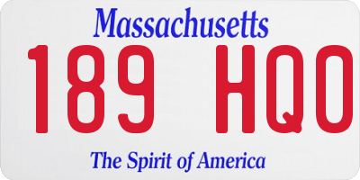 MA license plate 189HQ0
