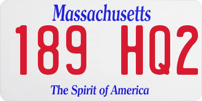 MA license plate 189HQ2