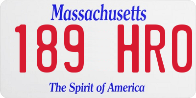 MA license plate 189HR0