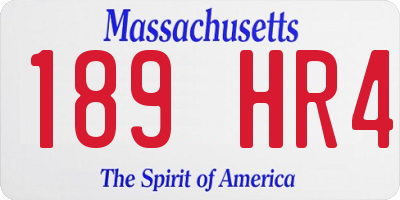 MA license plate 189HR4