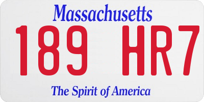 MA license plate 189HR7