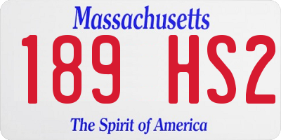 MA license plate 189HS2