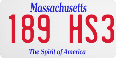 MA license plate 189HS3