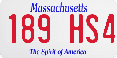 MA license plate 189HS4