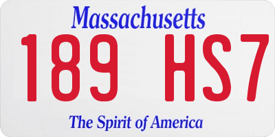 MA license plate 189HS7