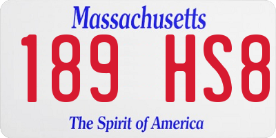MA license plate 189HS8