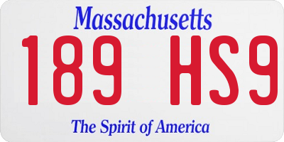 MA license plate 189HS9