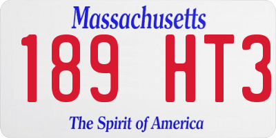 MA license plate 189HT3