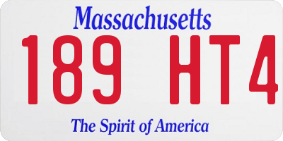 MA license plate 189HT4