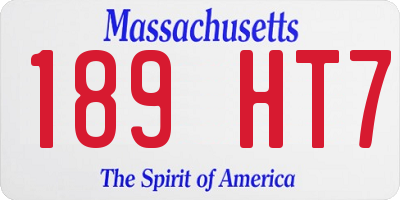 MA license plate 189HT7
