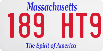 MA license plate 189HT9